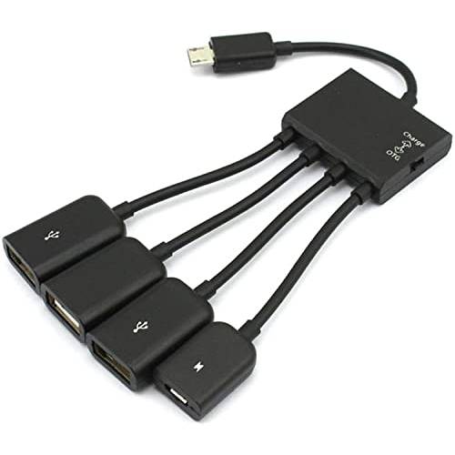 마이크로 USB OTG 어댑터 파워 파이어 스틱 TV 3 USB 포트 어댑터, 마이크로 OTG 케이블, 파워 호환가능한 스트리밍 스틱,막대, 미디어 디바이스, Rii and 로지텍 키보드