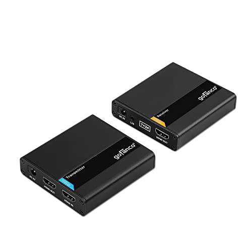 gofanco 1080p HDMI 확장기 Over CAT6  up to 230ft at 1080p, Loopout, 듀얼 IR, HDMI 1.3, HDCP 1.4, Near Zero 레이턴시, 스테레오 오디오 추출, 라이트닝/ 서지/ ESD 프로텍트 (HDExt70)