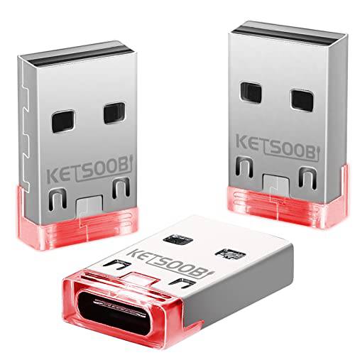 USB C to USB 어댑터 3 팩 USB C Female to USB A Male 레드 LED 인디케이터 타입 C to USB 컨버터, 변환기 호환가능한 아이폰 13 12 11 프로 맥스 SE 삼성 갤럭시 S22 S21 구글 픽셀