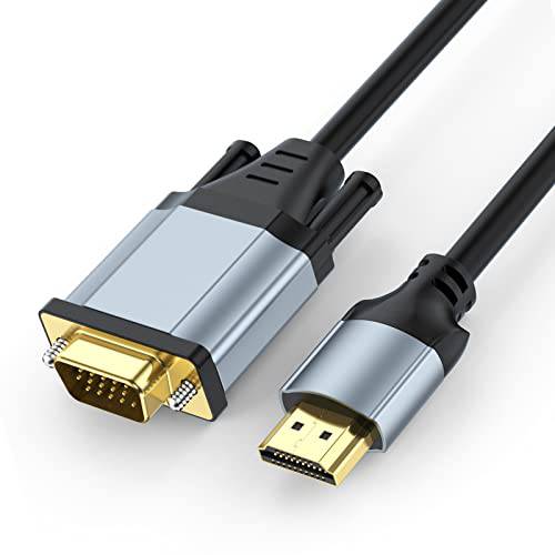 HDMI to VGA 케이블, CLAVOOP HDMI to VGA 6 Feet 케이블 Male to Male HDMI 포트 데스크탑, 노트북 to VGA 포트 PC, 모니터, 프로젝터, HDTV