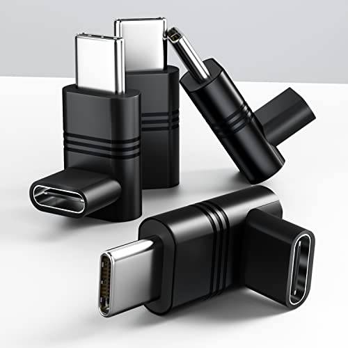 90 도 USB C 직각 어댑터, UseBean(4-Pack) up& 다운 PD 100W 20Gbps USB Type-C 3.2 Gen2 Male to Female 연장 확장기 로우 프로파일, 알루미늄 합금 USB-C Extended 컨버터, 변환기 USB-C 디바이스