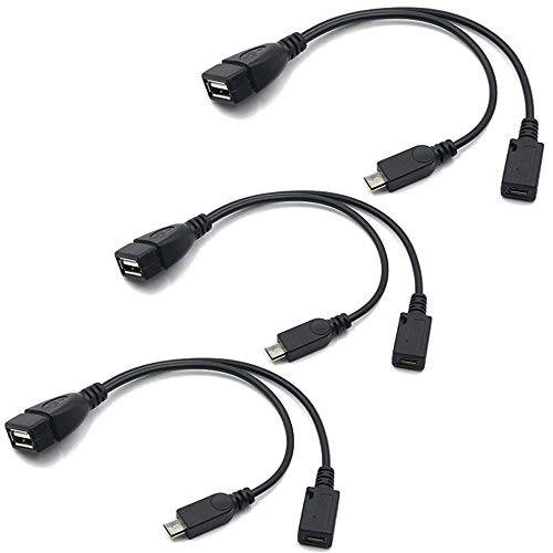 [3 팩] USB 포트 어댑터 FireStick, AuviPal 마이크로 USB to USB OTG 케이블 파워 TV스틱, 플레이스테이션 클래식, S/ NES 클래식 미니 and More