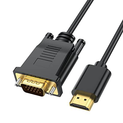 HDMI to VGA 케이블 3.3 Feet, HDMI to VGA 어댑터 (Male to Male) 1080P HD 비디오 케이블 호환가능한 컴퓨터, 데스크탑, 노트북, PC, 모니터, 프로젝터, HDTV and More (Not 선택형, 1M)