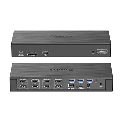 WAVLINK Enterprise-Level 범용 탈부착 스테이션, 18-in-1 5K 네배로 디스플레이 Dock(Thunderbolt 3) 4 DP, 4 HDMI, 2.5G 이더넷, 100W PD(Host), 3 USB3.0, USB3.1, SD/ TF, 오디오/ 마이크, USB-C(PD30W)