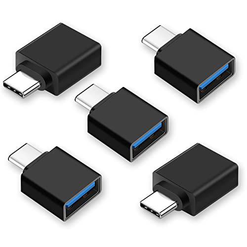 USB C to USB 어댑터 [5 팩], USB 타입 C Male to USB 3.0 Female OTG 케이블 커넥터 호환가능한 썬더볼트 3 and 썬더볼트 4 포트.
