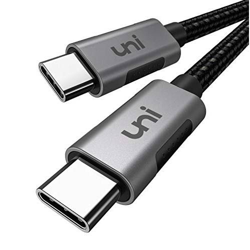 USB C to USB C 케이블, uni 100W 타입 C to 타입 C 고속충전 케이블 [20V/ 5A] Braided USB C 케이블 맥북 프로, 아이패드 프로, Dell 10ft/ 3 미터 2 팩