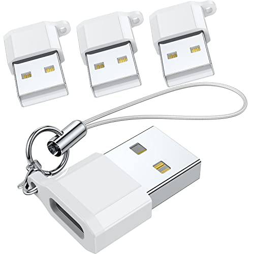 USB C Female to USB Male 어댑터 (4-Pack), 타입 C to USB A 충전기 케이블 컨버터, 변환기, 호환가능한 아이폰 13 12 11 미니 프로 맥스, 삼성 갤럭시 노트 10 20 S22 S21 S20 플러스, 애플 애플워치 워치 시리즈 7 SE