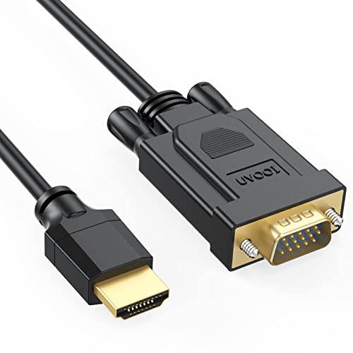 HDMI to VGA 케이블 3.3 Feet, UVOOI HDMI to VGA 어댑터 케이블 모니터 1080P HD 비디오 케이블 호환가능한 라즈베리 파이, Roku, 컴퓨터, 노트북, 프로젝터, HDTV