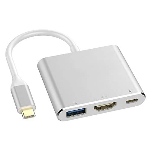 USB C to HDMI 멀티포트 어댑터, 타입 C to HDMI 4K 30Hz 멀티포트 AV 컨버터, 변환기 USB 3.0 포트 Mac HDMI 어댑터 USB C 디지털 AV 멀티 포트 어댑터