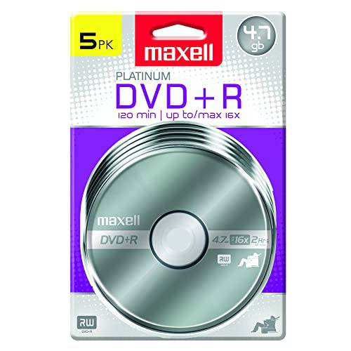 Maxell 639031 우수한 기록 Write 한번 4.7Gb DVD+ R 카드 Read 호환가능한 재생 디바이스, 5 팩