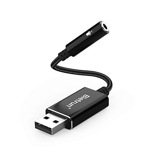 3.5mm(1/ 8’’) to USB Only 마이크 어댑터, USB to 마이크 어댑터 마이크,마이크로폰 입력, 호환가능한 윈도우 and Mac, PC, 컴퓨터, 노트북, 데스크탑, 맥북