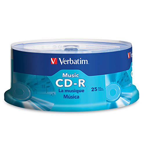 Verbatim 음악 CD-R 80 Minute 700 MB 블랭크 기록가능 오디오 원형 25pk Spindle