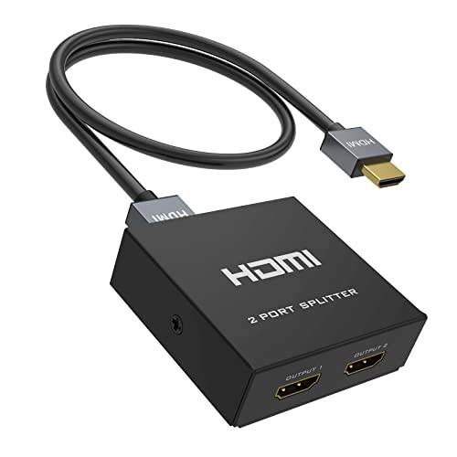 HDMI 분배기 1 in 2 Out+ HDMI 케이블, Yinke 4K HDMI 분배기 듀얼 모니터 Dupliacte/ 미러 Only, 1 to 2 HDMI 분배기 1x2 w/ AC 어댑터 4Kx2K@30Hz PS4 Firestick HDTV