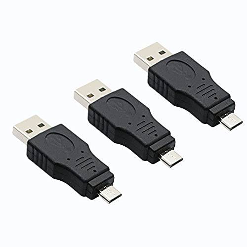 USB 2.0 어댑터 - A-Male to Micro-Male - 블랙 (3 팩)
