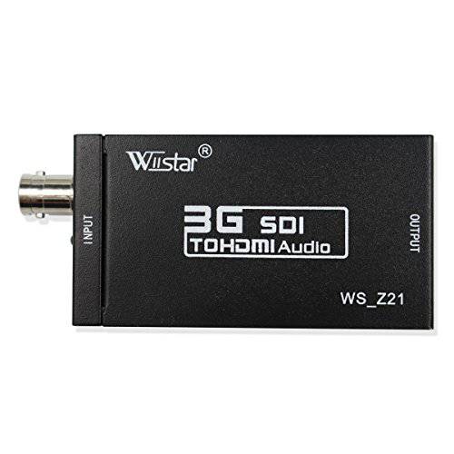 Wiistar 미니 HD 1080P 3G SDI to HDMI 컨버터, 변환기 오디오비디오, AV 어댑터 지원 HD-SDI and 3G-SDI 신호 전시 on HDMI 디스플레이