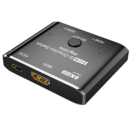 CHENLENIC HDMI 2.1 스위치 울트라 8K HD Bi-Directional 8K@60Hz 4K@120Hz HDR 1in 2out 2in 1out 고속 48Gbps 분배기 컨버터, 변환기 호환가능한 엑스박스 X PS5 알루미늄 쉘