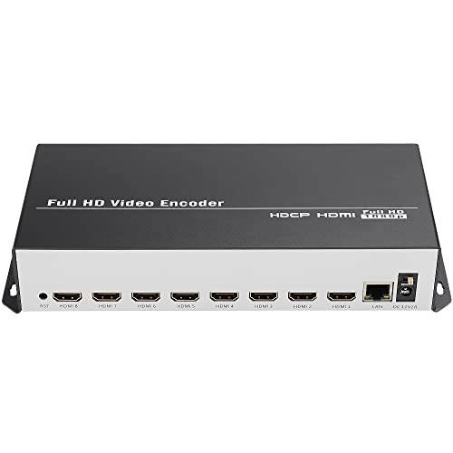URayCoder Cost-Effective 8 채널 H.265 H.264 HDMI to IP 라이브 스트리밍 방송 비디오 인코더 IPTV Streamer HDMI to RTSP RTMP UDP RTP M3U8 HLS SRT ONVIF