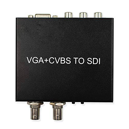 VGA+ CVBS to SDI 컨버터, 변환기, VGA AV+ R/ L 오디오 to SD/ HD/ 3G SDI 박스 Broadcas, 2 sdi Out 포트, us 파워 어댑터