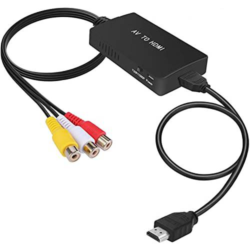 RCA to HDMI 컨버터, 변환기, BD& M 컴포지트, Composite to HDMI 어댑터 AV to HDMI 지원 1080P PAL/ NTSC 호환가능한 PS 원, PS2, PS3, STB, 엑스박스, VHS, VCR, Blue-Ray DVD 플레이어
