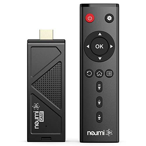 NEUMI Atom 캐스트 4K UHD 동글 스틱 디지털 미디어 플레이어, Wi-Fi 스크린 미러링 비디오/ 포토/ 음악 주조 and DLNA/ UPnP 스트리밍, Reads USB 드라이브 and 마이크로 SD 카드, HEVC/ H.265 4K/ 30fps, HDMI