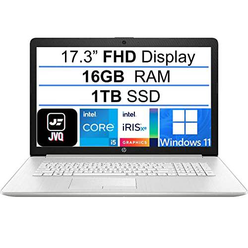 2022 HP Pavilion 17 노트북, 17.3 FHD IPS 디스플레이, 11th 세대 Intel i5-1135G7(Up to 4.2GHz, Beat i7-10710U), 16GB 램, 1TB PCIe SSD, 백라이트 키보드, HDMI, 와이파이, 블루투스, 웹캠, 윈도우 11+ JVQ MP