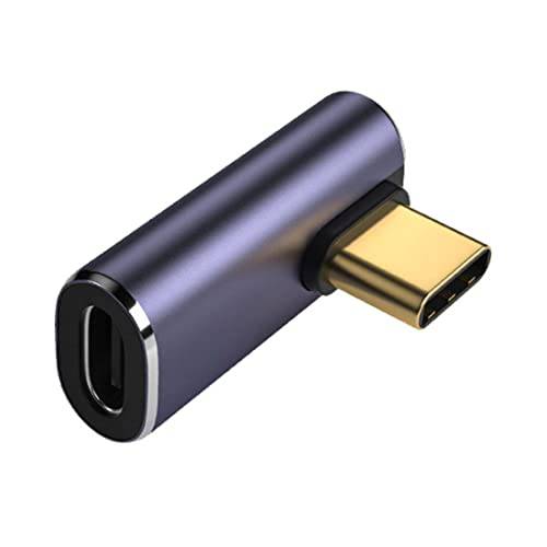 ChenYang CY USB C Male to Female 어댑터, USB4 타입 C 로우 프로파일 오른쪽 앵글드 100W 파워 데이터 8K 비디오 연장 커넥터 어댑터
