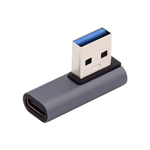 Cablecc USB-C 타입 C Female 90 도 왼쪽 앵글드 로우 프로파일 to USB 3.0 A Male 데이터 어댑터 노트북 데스크탑