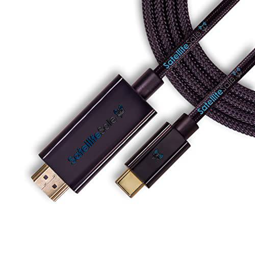 SatelliteSale 디지털 USB 타입 C to HDMI 범용 케이블 어댑터 4K/ 30Hz 와이어 2160p 블랙 케이블 (3 Feet)