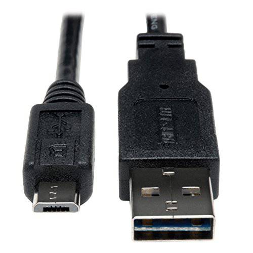 Tripp 라이트 범용 양면 USB 2.0 Hi-Speed 케이블 (양면 A to 5Pin 마이크로 B M/ M) 3-ft.(UR050-003)