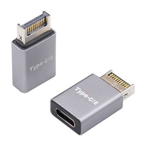 Poyiccot USB 3.1 전면 패널 헤더 to USB C 어댑터, 10Gbps USB C 전면 패널 헤더 어댑터, USB 3.1 타입 E Male to 타입 C Female 컨버터, 변환기 컴퓨터 메인보드 내장 데이터 연장, 2Pack