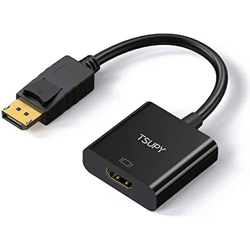 DisplayPort,DP to HDMI 어댑터 4K UHD, TSUPY DP (Source) to HDMI (모니터) 금도금 컨버터, 변환기 호환가능한 PC, 프로젝터, HDTV and More 디스플레이 디바이스