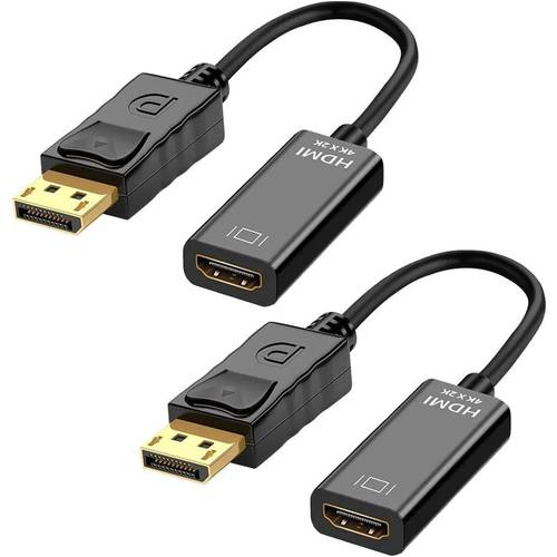 4K DisplayPort,DP to HDMI 어댑터, DP to HDMI 컨버터, 변환기 Male to Female 케이블 지원 3D 오디오 금도금 호환가능한 컴퓨터, 노트북, PC, 모니터, 프로젝터, HDTV(Black)