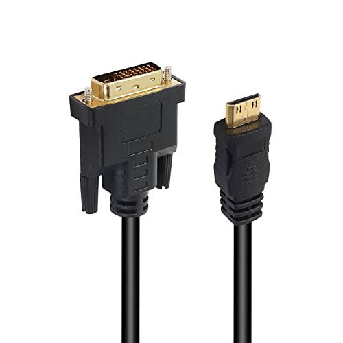 MEIRIYFA 미니 HDMI to DVI 24+ 1 어댑터 케이블, DVI-D Male to 미니 HDMI Male 커넥터 와이어 비디오 컨버터, 변환기 DVD HDTV 컴퓨터, Projector-25cm