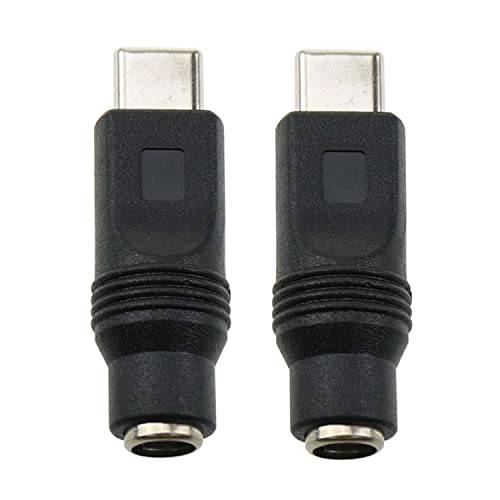 ZZHXSM 2PCS USB to DC 파워 어댑터 타입 C USB Male to DC 5.5x2.1mm Female 커넥터 충전 배럴 잭 파워 어댑터 타입 C USB 충전 디바이스 타입 C 파워 어댑터 안드로이드 플러그 어댑터