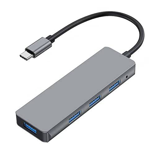 GVRIOY USB C to USB 3.0 허브, 4 USB 3.0 USB C 탈부착 스테이션, to USB 도크, 다양한 포트 어댑터 호환가능한 맥북 에어 프로, 서피스 프로, Dell XPS, 크롬북 and More 노트북