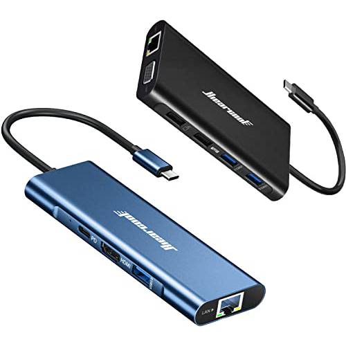Hiearcool USB C 허브, USB-C 노트북 탈부착 스테이션, 11 in 1 트리플 디스플레이 타입 C 어댑터, USB C 허브 이더넷 USB C 4K@60Hz HDMI 어댑터 8 IN 1 멀티포트 타입 C 어댑터 호환가능한 맥북 and 윈도우