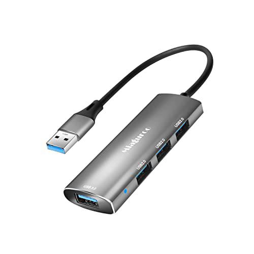 USB 허브, Miaguroo 4 포트 USB 3.0 허브 확장기, 2.0 허브, 울트라 슬림 휴대용 데이터 허브 사용가능한 노트북, 맥북, USB 플래시 드라이브, 휴대용 HDD, 마우스, 키보드, 프린터