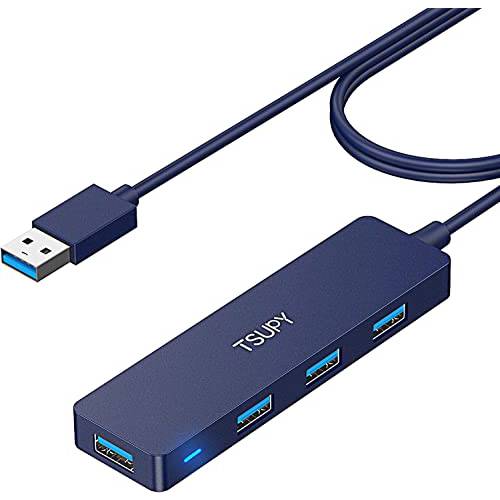 USB 3.0 허브, TSUPY USB 허브 4 포트 USB 3.0 확장기 USB 데이터 데스크탑 허브 3.3FT Extended 케이블, 울트라 슬림 휴대용 멀티포트 USB 3.0 분배기 맥북, 노트북, PS4, 서피스 프로, 프린터, 휴대용 HDD