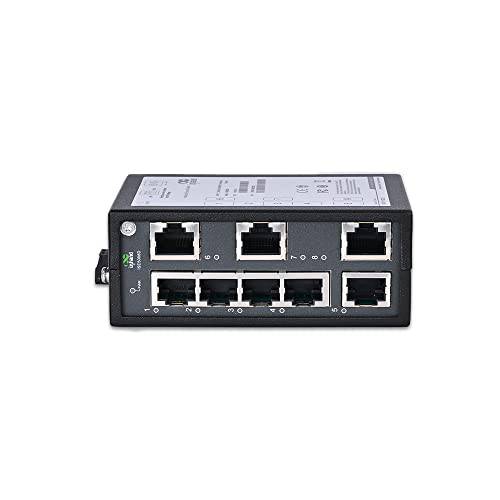InHand Networks 8-Port Unmanaged 산업용 이더넷 기가비트 스위치, 8 * 10/ 100/ 1000 Base-T(X) Adaptive RJ45 포트, 16 Gbps 변환 용량, IP30, 와이드 온도 and 전압, 지원 DIN 레일.
