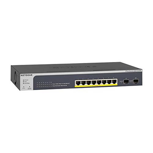 NETGEAR 10-Port PoE 기가비트 이더넷 스마트 스위치 (GS510TPP) - Managed,  8 x PoE+ @ 190W, 2 x 1G SFP, 데스크탑 or 랙마운트, and 리미티드 라이프타임 프로텍트