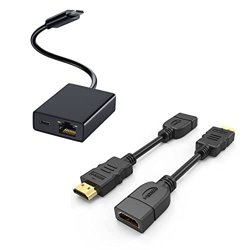 랜포트 파이어 TV 스틱, Electop 마이크로 USB to RJ45 이더넷 네트워크 어댑터 호환가능한 4K 파이어 스틱, 크롬캐스트 구글 홈 미니 and More 스트리밍 TV 스틱,막대 HDMI 연장 케이블