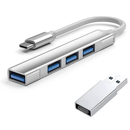 JIALUU 4 포트 USB C 허브, 타입 C 허브,  Type-C Female to USB 3.0 Male 어댑터, 타입 C OTG 분배기 호환가능한 맥북, 폰, PC and Other 타입 C 디바이스