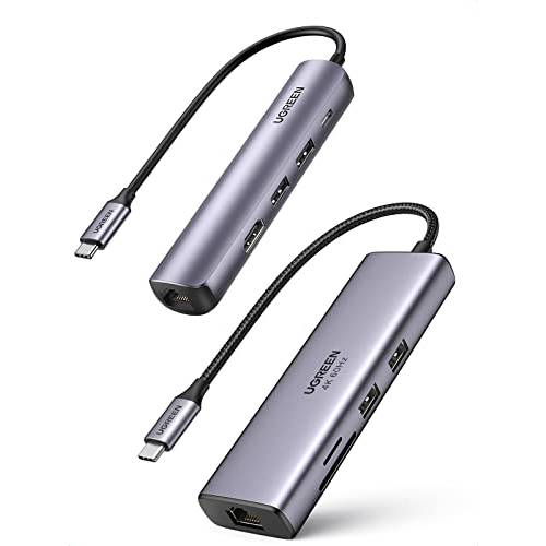 UGREEN USB C 허브, 4K@60Hz USB to HDMI 멀티포트 어댑터 번들,묶음 UGREEN USB C 허브 이더넷, 5 in 1 멀티 포트 어댑터