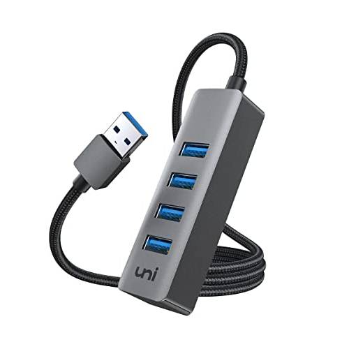 uni USB 3.0 허브 4FT 케이블, [2022 업데이트] 버티컬 USB 멀티포트 어댑터 호환가능한 PC, 노트북, 마우스, 키보드,  플래시드라이브, 휴대용 HDD, 자동차, and More.