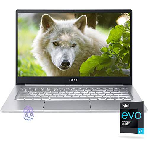2022 Acer 스위프트 3 Evo 14 FHD IPS 노트북 매우얇은 컴퓨터, Intel 코어 i7-1165G7(up to 4.7 GHz), 8GB 램, 512GB NVMe SSD, 백라이트 KB, 지문인식, 와이파이 6, 16Hr 배터리 Life，3in1 악세사리
