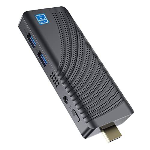 미니 PC 스틱 Intel Celeron N4000 (up to 2.6GHz) 윈도우 10 프로 미니 컴퓨터 스틱 4GB DDR4 64GB eMMC 마이크로 데스크탑 스몰 폼 팩터 PC 지원 4K HDMI, 2.4G/ 5G 와이파이, 블루투스 4.2, 오토 파워 On