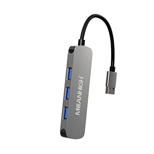 MEANHIGH USB 허브 4-Port USB 허브 노트북 USB 3.0, USB 2.0 다양한 USB 분배기 USB 포트 확장기 동글 충전 지원 맥북, 서피스 프로, XPS, PC,  플래시드라이브, 휴대용 HDD
