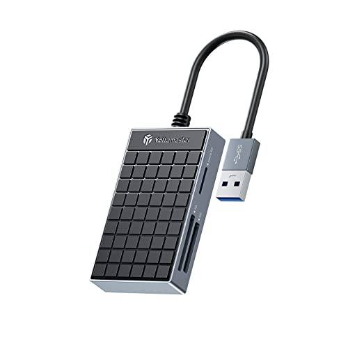 Yottamaster SD 카드 리더, 리더기 4 in 1 USB3.0 SD TF CF MS 메모리 카드 리더, 리더기 어댑터 Simultaneous Read and Write SD SDXC SDHC CF CFI TF 마이크로 SD 마이크로 SDXC 마이크로 SDHC MS MMC UHS-I 카드…