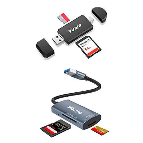 Vanja 3 in 1 USB 2.0 메모리 카드 리더, 리더기+ USB 3.0 SD 카드 리더, 리더기, SD/ 마이크로 SD SDXC SDHC, 안드로이드 휴대폰/ 태블릿/ PC/ 노트북, Mac OS 윈도우 리눅스 PC 노트북