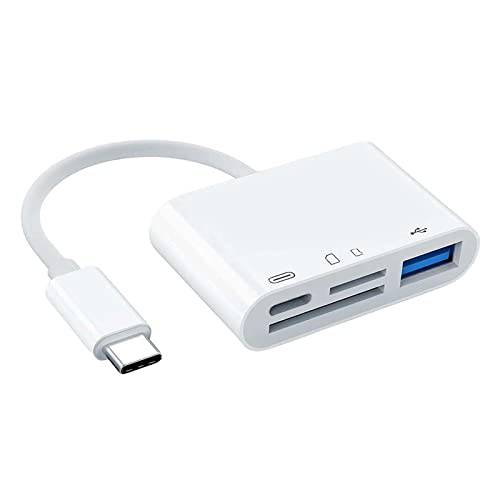USB C SD 카드 리더, 리더기 어댑터, 4 in 1 USB Female OTG 어댑터 호환가능한 SD/ TF 카드, USB C to USB 카메라 메모리 카드 리더, 리더기 어댑터 New 패드 프로 맥북 프로 and More UBC C 디바이스